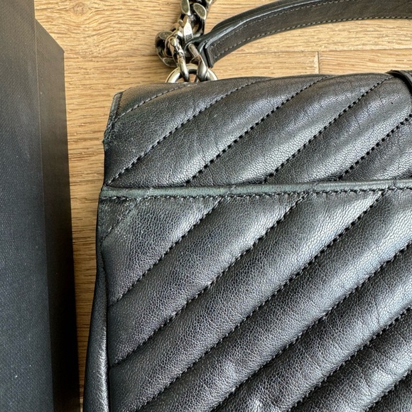 YSL Saint Laurent Medium College Tote Shoulder Bag Black - Picture 8 of 8